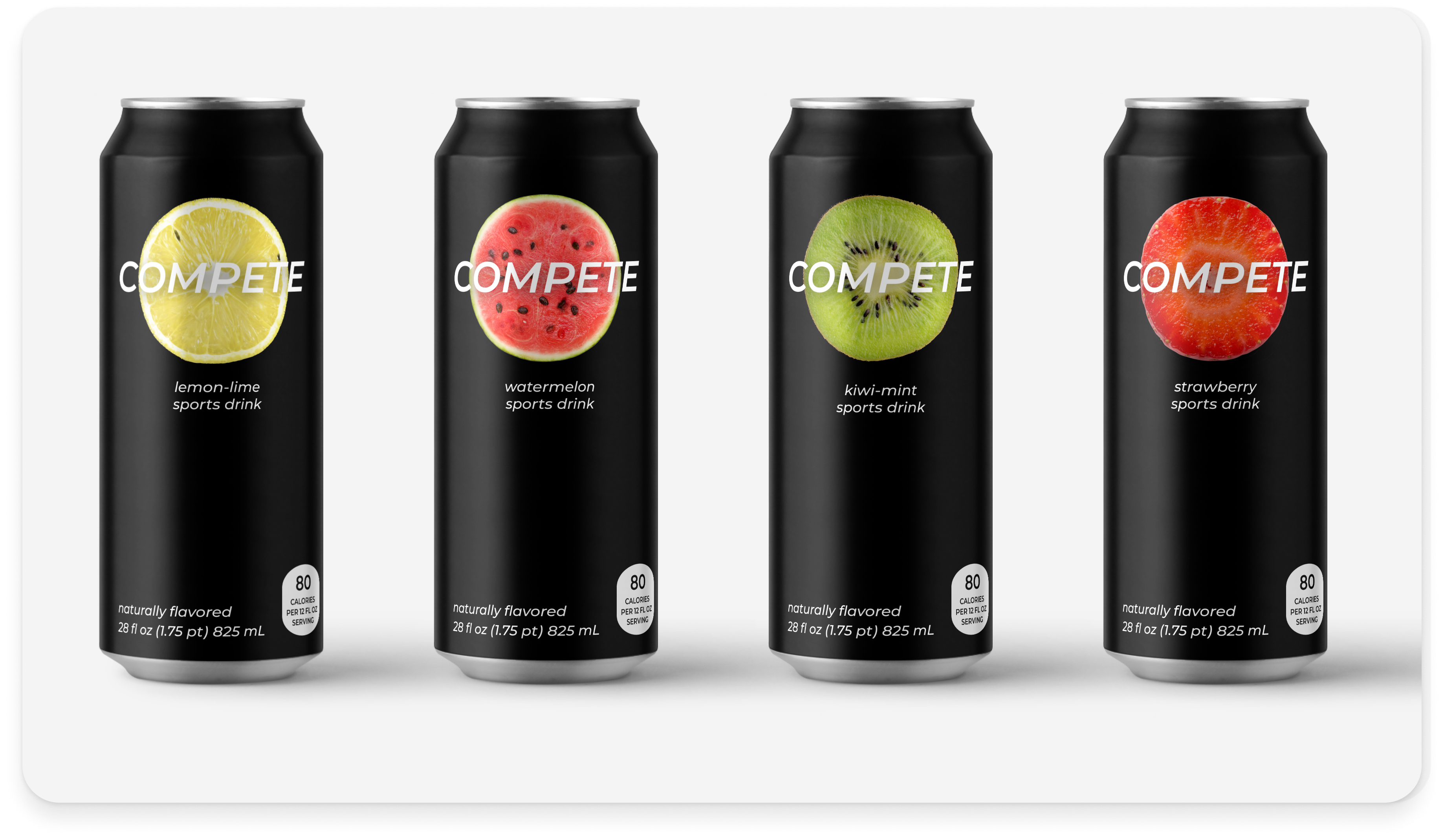 All 4 flavors of sports drinks